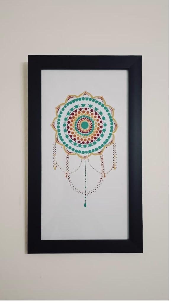 Framed dot-mandala dreamcatcher artwork by Creative Chokri